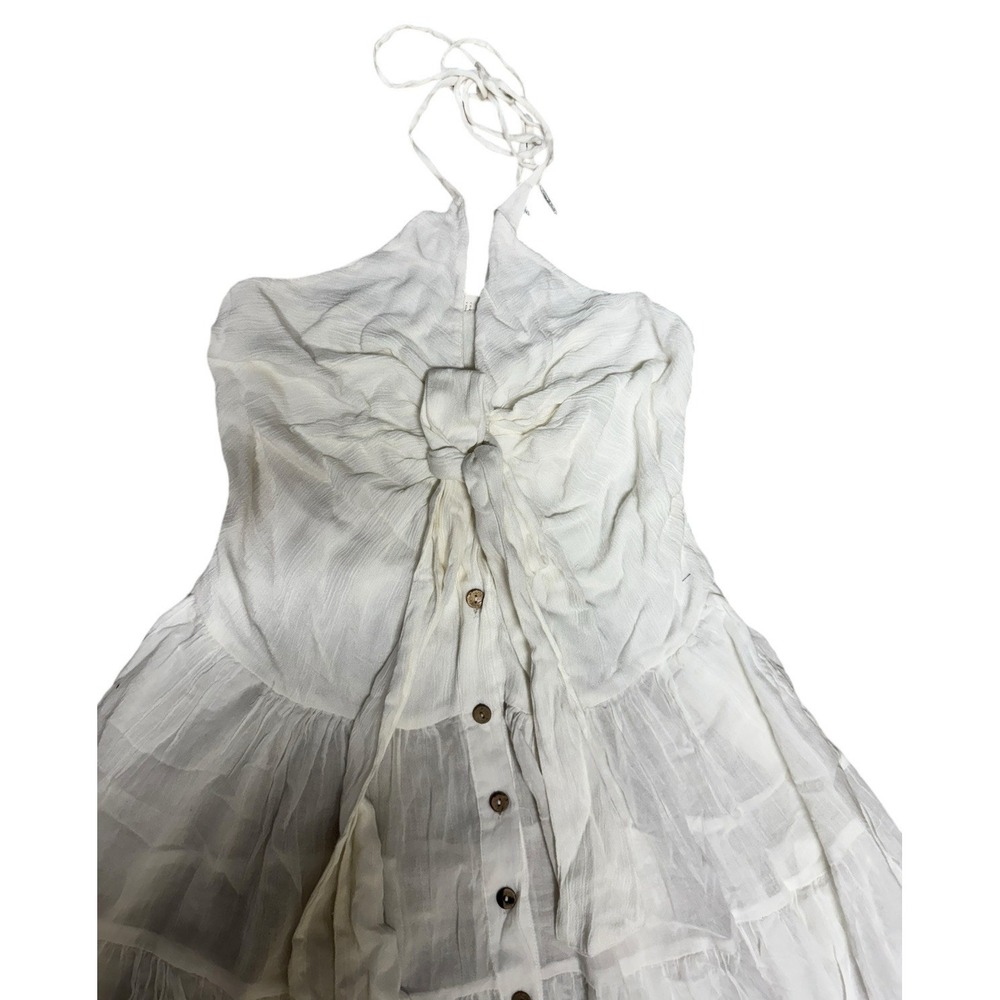 Free People A Little Extra Endless Summer Halter Maxi Dress Ivory Size Medium - Picture 3 of 13